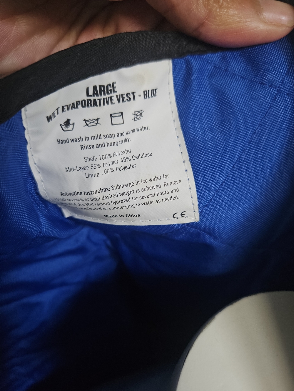 Wet Evaporative Safety Vest Size L - Picture 5 of 6